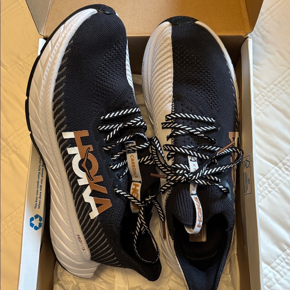 Hoka Black and White Running Shoes